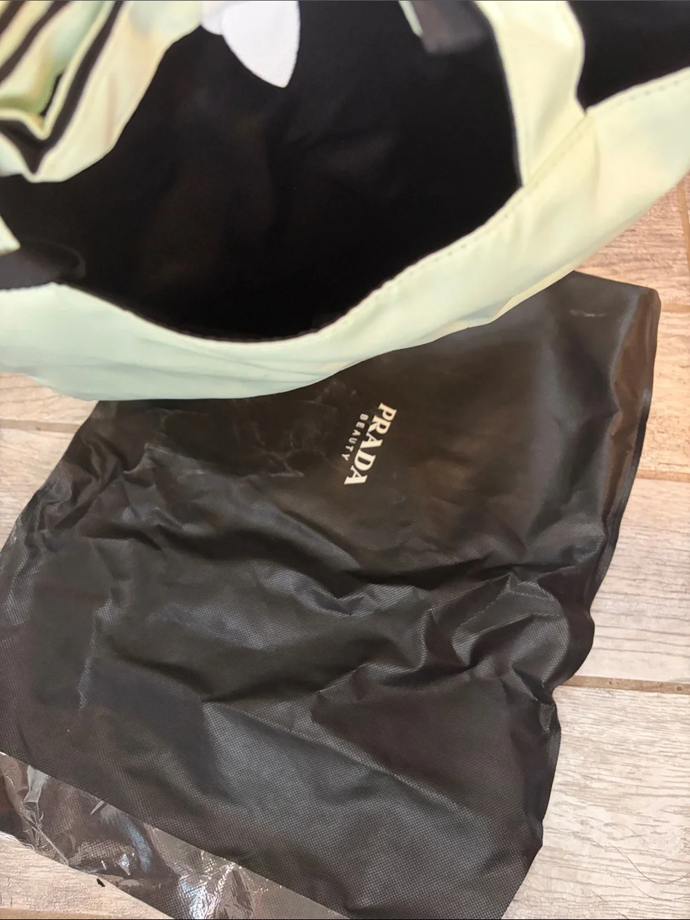Prada light green nylon tote bundle